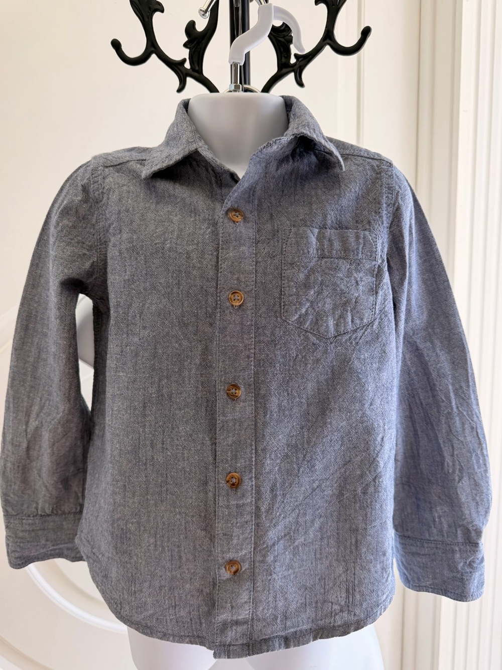 Tommy Bahama Boys' Button-Down Shirt in Heather Blue